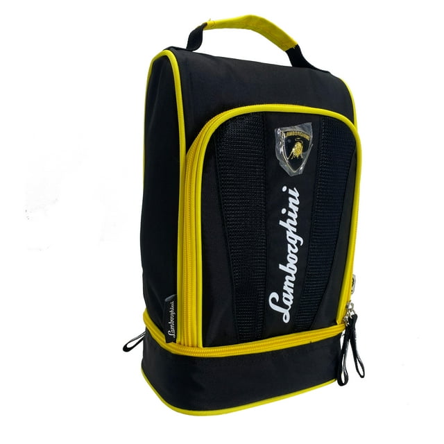 Lonchera Térmica Escolar Doble Compartimiento Lamborghini color Negro