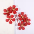 thumbnail image 5 of Camellia Earrings Flower Earrings Zinc Alloy Fashion Vintage Style Flower Earrings Jewelry Accessories for Valentine Congratulations Wedding Dark Red, 5 of 8