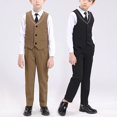 thumbnail image 6 of Fsqjgq Baby Boy Clothes 4-5 Years Boys Fashion Outfit Children's Suit Boys English Gentleman Vest Set Piano Hosting Performance Dress Flower Boys Weekend Birthday Suit Boys Suit Boys Clothes Size 8, 6 of 6