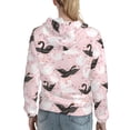 thumbnail image 7 of Fotbe Swan And Flowers2 Pattern Womens Long Sleeve Hoodie, Pullover Hooded Sweatshirt, Kangaroo Pocket Hoodie with Eye-catching Drawstrings-Medium, 7 of 7