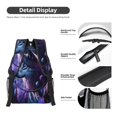 thumbnail image 4 of Yiaed Feathered Wolf Print School Backpack College Backpack Daypacks for Students High School Spacious and Durable Daypack for Work and Travel-One Size, 4 of 6
