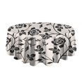 thumbnail image 5 of Pioneer Flower Floral Print Pattern Round Tablecloth 60"x60",Wrinkle Wipeable Table Cloth for Kitchen Dining Room Picnic Patio Party, 5 of 6