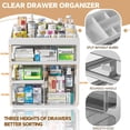 thumbnail image 3 of Multidrawer Plastic Storage Box Organizer,Medicine Box-Multifunctional Storage Container,Stationery,Office Items,Easy Access,Family Article Organizer,Organize Medications(White-Tall Drawers-4 Layer), 3 of 6
