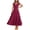 Solid Wine Red, variant on PRETTYGARDEN Women's Summer Flowy Maxi Dress Casual Cap Sleeve V Neck Smocked Beach Sundress