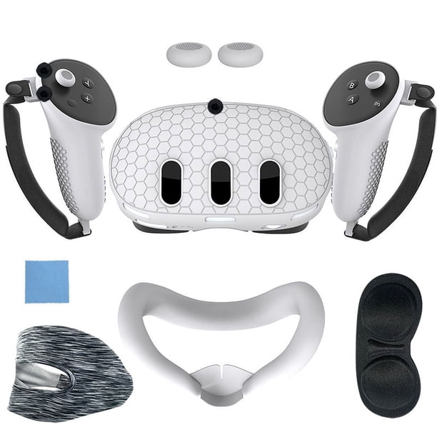 Juego de accesorios de 7 piezas cubierta protectora antiarañazos impermeable para Meta Quest 3