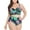 Multicolor, variant on Plus Size Swimsuit for Women High Waist Tummy Control Stretchy Swimwear Cross Back Bikini Sets Boho Floral Print Split Two Piece Swimsuits Beachwear Bathing Suit