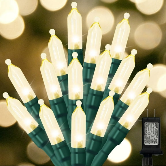 Warm White Christmas Mini Lights, 32.5FT 100 LED String Lights with 16 Light Modes, Fairy Lights Plug in for Outdoor Xmas Trees Garland Wreath Holiday Decorations