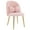 Pink-Teddy fleece, variant on Zimtown Vanity Makeup Chair Armless Home Office Chair for Bedroom or Study Faux Rabbit Fur, White