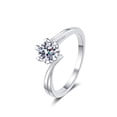 thumbnail image 3 of Anillo de plata de ley 925 para mujer, diseño de copo de nieve sencillo, 30 minutos, 50 minutos, anillo de diamantes Mosan, 3 of 5