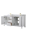thumbnail image 3 of Wyndham Collection Daria 72" Wood Double Bathroom Vanity in White/Gold Trim, 3 of 3