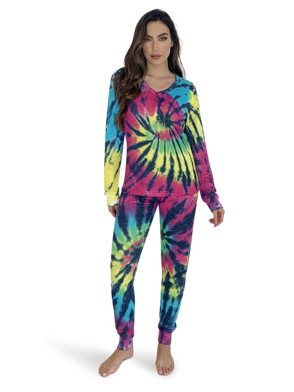 Tie dye thermal pajamas Clearance
