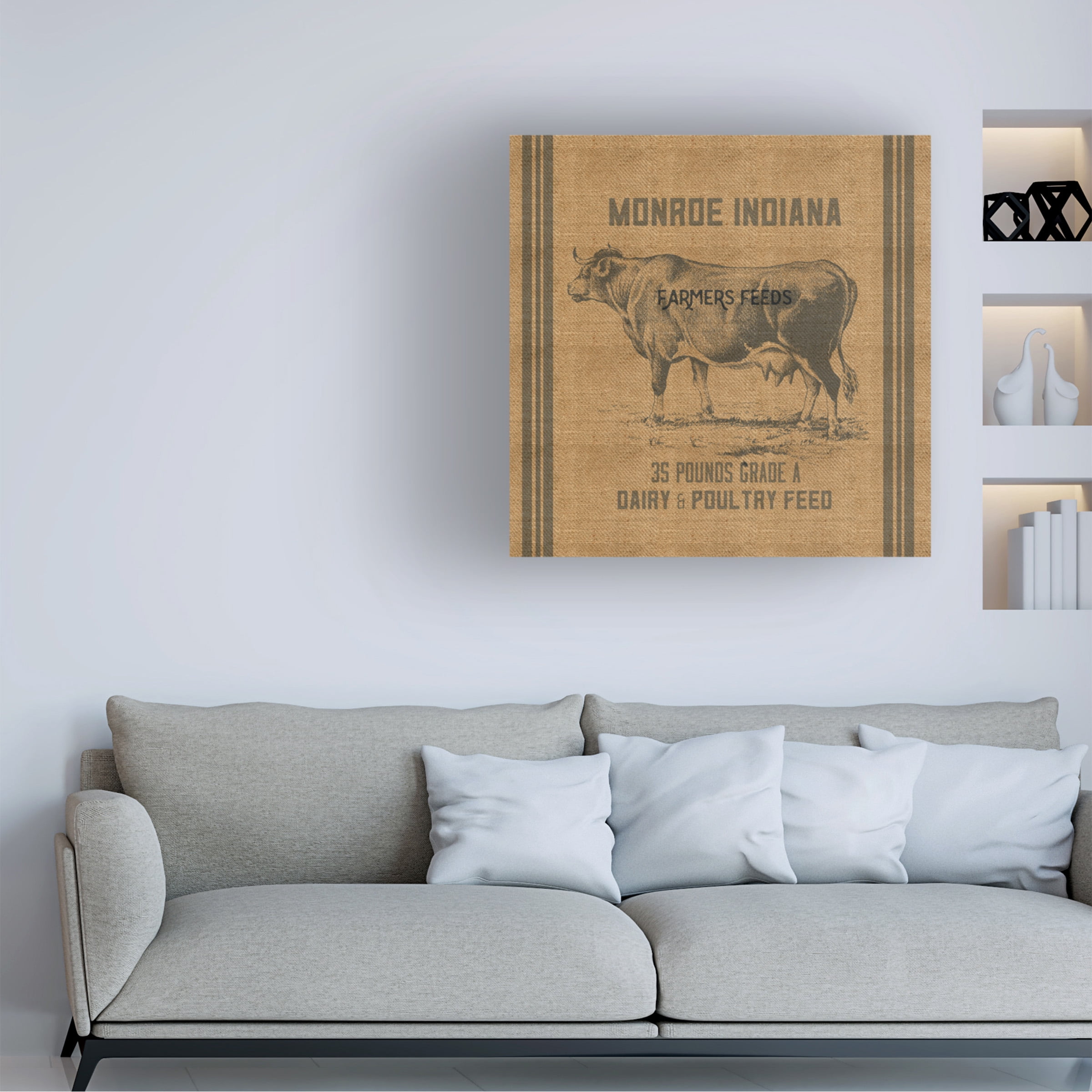 Trademark Fine Art 'Cow Feed Sack' Canvas Art by Marcee Duggar