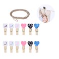 thumbnail image 3 of 24pcs Mixed Mini Heart Love Wooden Clothespin Set Craft Clips Great for Scrapbooking Gift Party Decoration Tree Embellishment with Ropes, 3 of 9