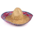 thumbnail image 5 of DUNCHATY 2-Pack 18-Inch Wide Brim Sombrero – Adult Mexican Hat with Vibrant Serape Trim, Handcrafted Straw for Cinco de Mayo, 5 of 10