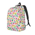 thumbnail image 1 of Disketp Tulips Flowers print Canvas Backpack Lightweight Travel Daypack Student Rucksack Laptop Backpack-Small, 1 of 5