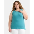 thumbnail image 2 of Terra & Sky Women's Plus High Neck Ribbed Tank Top, 2-Pack, Sizes 0X-5X, 2 of 6