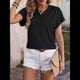 thumbnail image 5 of Blusa Informal de Verano para Mujer, con Cuello en V, Corta, Holgada, Básica y . Negro S, 5 of 8