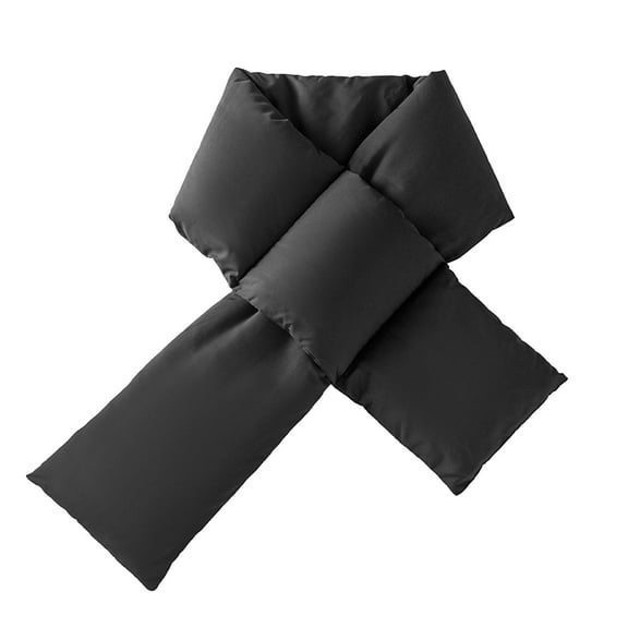 QUOTAY Men's and Women's Winter Solid Color Neck Warmer Windproof Warm Lined Scarf Winter Scarf 01_Black,One Size