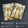 thumbnail image 2 of Artery8 Cute Tiger in Floral Tropical Jungle Watercolour Living Room Art Print Framed Poster Wall Decor 12x16 inch, 2 of 3
