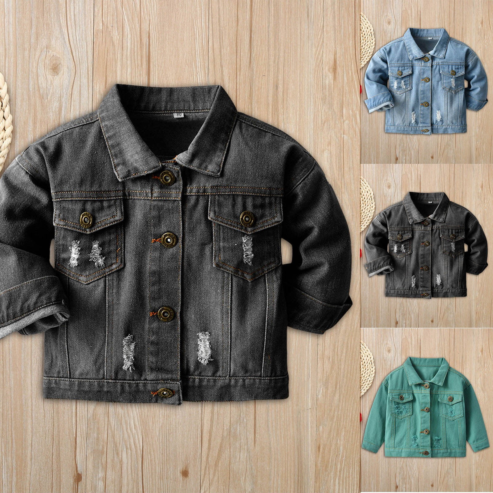 Hessimy Toddler Baby Boys Girls Jean Jacket Kids Denim
