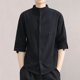 thumbnail image 1 of pstuiky Camisas de vestir de manga corta para hombre, Camisa informal de manga corta con cuello alto y botones para hombre, color liso camisas casuales para hombre xxxxxl, 1 of 5