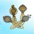 thumbnail image 3 of 4pcs DIY Alloy Pendant Trays and Glass Dome Tiles for Bookmark Crafting DIY Jewelry Making Gift 20mm (Random Pattern), 3 of 7