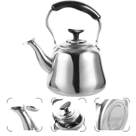 ifundom Stainless Steel Whistling Kettle 1.5L for Gas Stove Heating Tea Pot