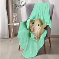 thumbnail image 2 of Manta de franela ultra suave con un adorable hámster mirando al exterior. Cálida y acogedora manta para cama, sofá o sillón, 80 x 60 pulgadas, para adultos., 2 of 2