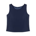 thumbnail image 3 of Zaldita Women's Round Neck Sleeveless Tank Top Summer Casual Loose Fit Chiffon Blouses Shirts Tops Navy Blue XL, 3 of 5