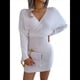 thumbnail image 1 of Vestido Mini de Punto Cruzado de Larga con de Murciélago para Cóctel para Mujer L, 1 of 9