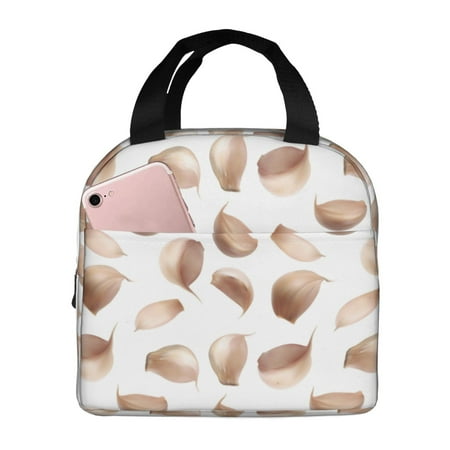 Insulated Lunch Bag for Women Men - garlic cloves white Leakproof Cooler Lunch Box for Women Men  Lunch Tote Bags for Work School Picnic Travel