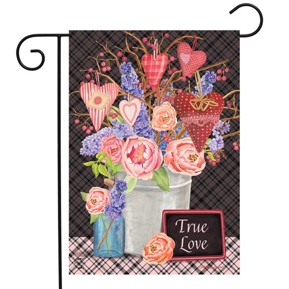Briarwood Lane Flowers and Hearts Valentine's Day Garden Flag