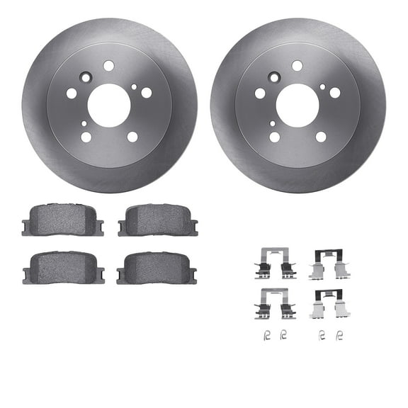 Dynamic Friction Company Rear Brake Rotors with 5000 Advanced Brake Pads includes Hardware 6512-76462