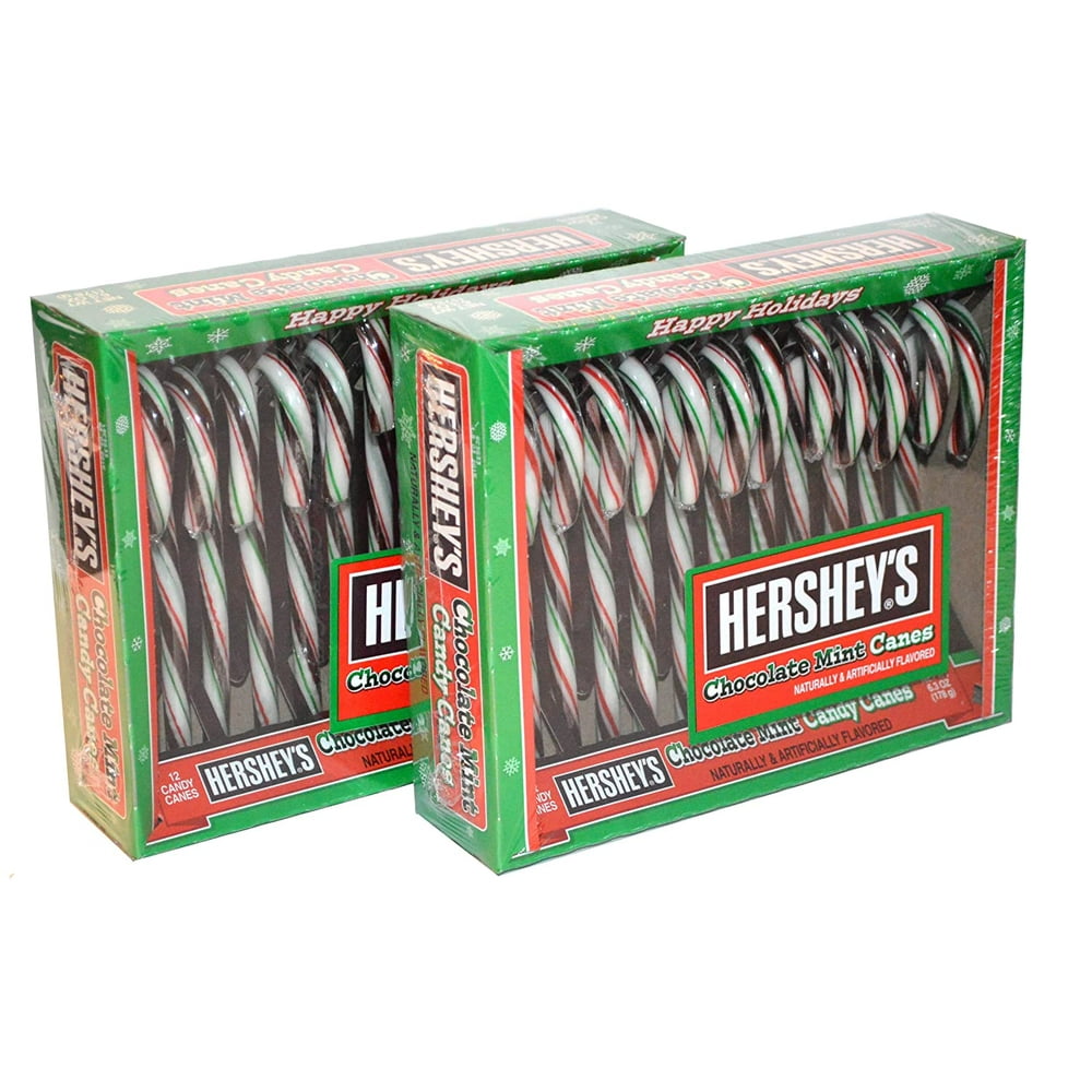 Hersheys Candy Canes Chocolate Mint 12 ct 2 pk