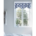 thumbnail image 4 of Blue Patchwork Tie Up Valances Curtain, Adjustable Kitchen Purple Flower Wave Point Blue Leaf Valances for Windows Decor, Rod Pocket Short Curtains Set for Bedroom/Bathroom, 60"x18", 4 of 8