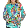 thumbnail image 3 of KLL Cartoon Map Of Europe for Womens Pullover Hoodie with Pocket Hooded Long Sleeve Shirts Sweatshirt for Women-Medium, 3 of 7