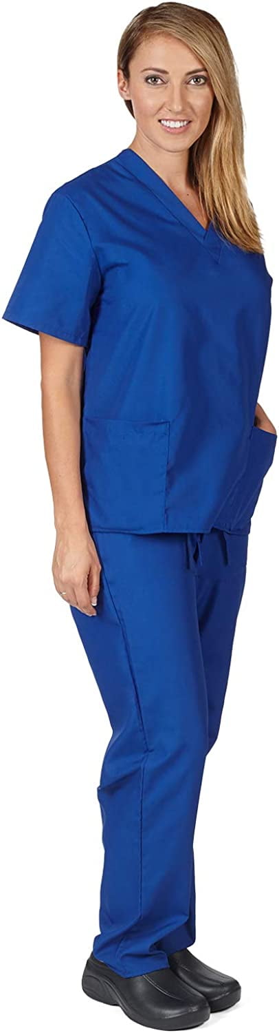 Two Piece Scrub Set Royal Blue Large Walmart