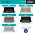 thumbnail image 3 of 33" x 22" Quartz Kitchen Sink, Double Bowl Sink, Drop-in Sink, Undermount Sink, Granite Kitchen Sink, Galaxy Black Kitchen Sink, with Grids, Basket Strainer and Flange Lexicon Platinum LP-800TM-K, 3 of 11