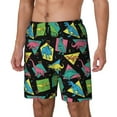 thumbnail image 2 of Xecao Geometric Dinosaur for Men's Swimming Trunks Swim Trunks Quick Dry Swim Shorts with Mesh Lining Funny Swimwear Bathing Suits, 2 of 9