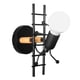 thumbnail image 1 of Lámpara de pared moderna con diseño de hombrecito escalera, estilo nórdico para habitación infantil o pasillo - Negro o blanco, material hierro y madera, incluye foco E27., 1 of 6