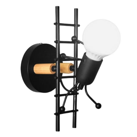 

The Nordic Style Bedroom Iron Art The Little Man Climbed The Stairs Wall Lamp Corridor Children s Room Bedside Decoration Lamp