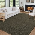 thumbnail image 1 of 8x10 Rug Washable Modern Area Rug for Living Room Braided Printed (Non-Woven) Rugs Vintage Low Pile Large Rug Non Shedding Bedroom Indoor Carpet for Dining Under Table, Black Brown, 1 of 7
