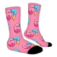 thumbnail image 5 of OQRKI 6 7 Socks, Funny Graphic Socks, Trendy Socks for Adult Women Men Hot Pink, 5 of 7
