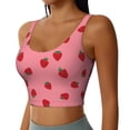 thumbnail image 2 of KLL Strawberries for Workout Tank Tops for Women,U Back Fitness Top Built in Shelf Bras Padded Fit for Yoga Gym-Medium, 2 of 8