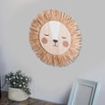 thumbnail image 6 of UNTERING Cartoon Lions Hangings Decorations Creative Animal Head Ornament Handwovens Raffias Wall Decors for Farmhouses Bedroom H, 6 of 7