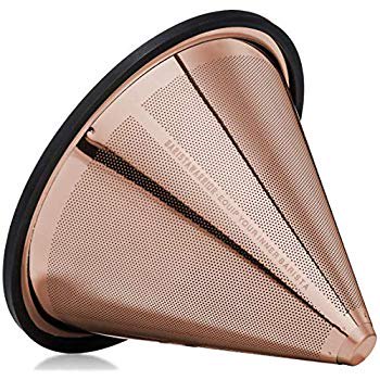 Pour Over Filter for Chemex and Hario V60 - COPPER COATED Reusable Stainless Steel Coffee Filter, Hario V60 Filter, and...