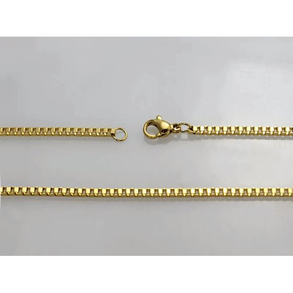 HOOUN 5pcs/Lot Gold 2.4mm 24'' Stainless Steel Square Box Chain Necklace for Women