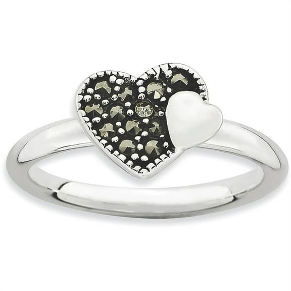 Marcasite Sterling Silver Heart Ring