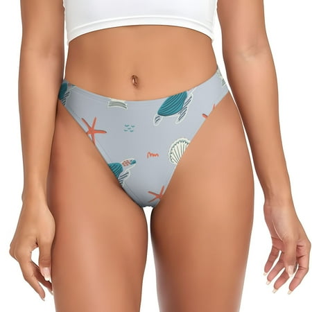 Sigee Turtles And Shells for Women s G-String Panty  Low Rise  Soft Lace Perfect for Everyday Wear or Special Occasions-Medium
