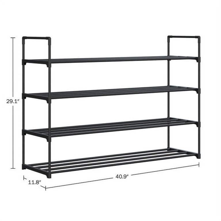 4 Tier Long Shoe Organizer for Closet Shoe Rack for Bedroom Closet